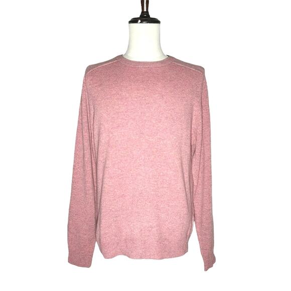 M&S Collection | Men | 100% Fine Lambs Wool Marled Pink Crew Sweater | Large - Picture 2 of 12